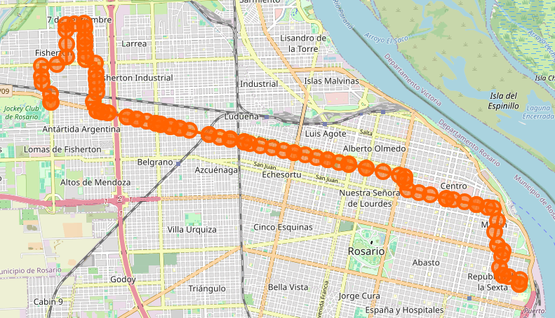 Recorrido del 115 Rosario