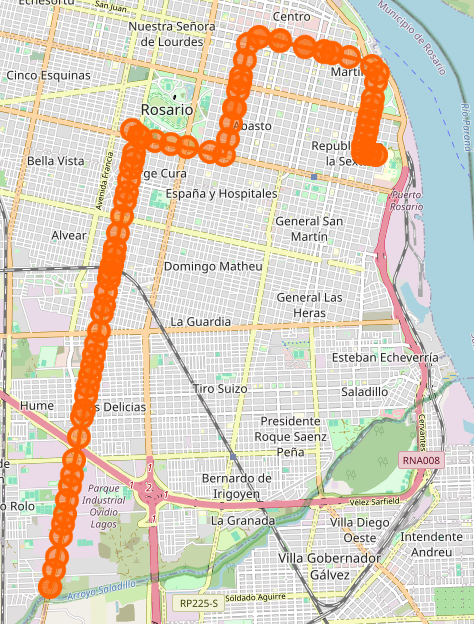 Recorrido del 131 Rosario