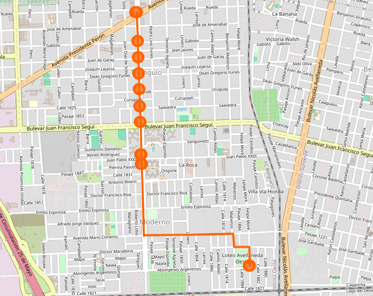 Recorrido del Enlace Avellaneda Oeste Rosario