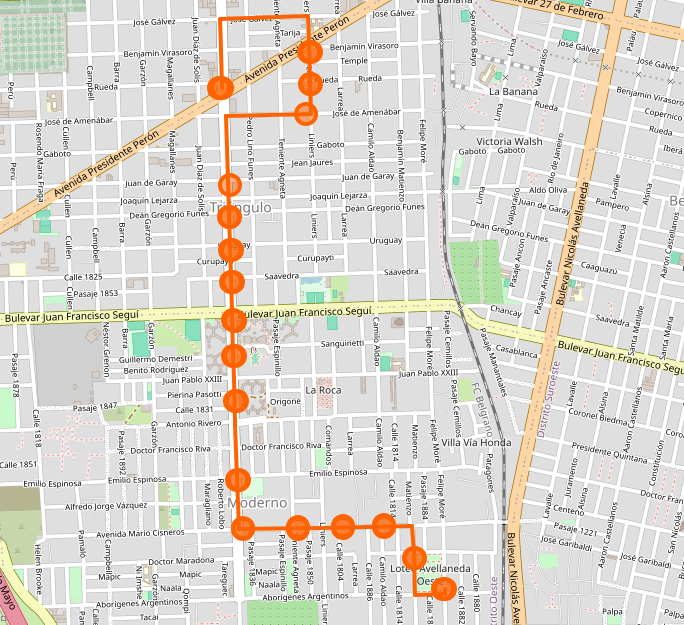 Recorrido del Enlace Avellaneda Oeste Rosario