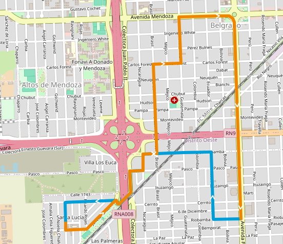 Recorrido del Enlace Santa Lucia Rosario