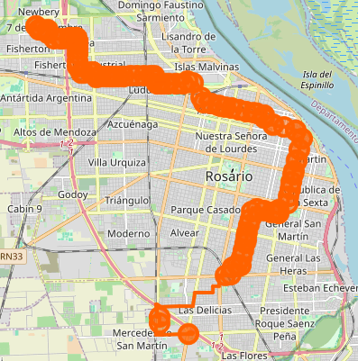 Recorrido del 112 Rojo Rosario