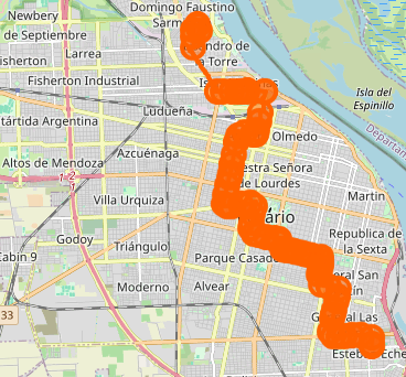 Recorrido del 113 Rosario